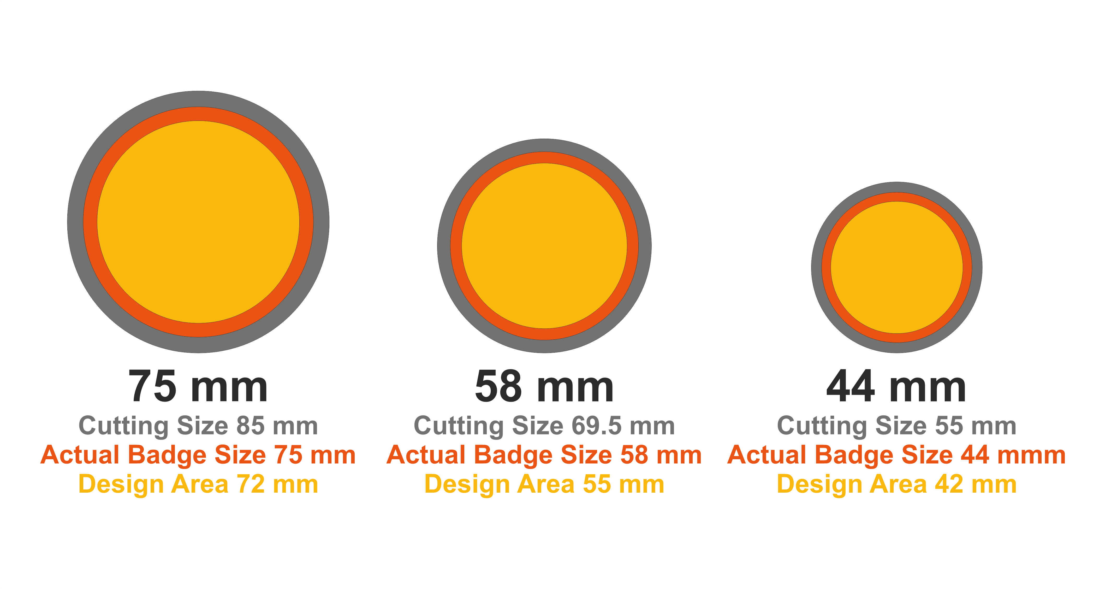 BD1 Button Badge Sizes 44.MM